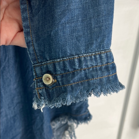 Cloth & Stone Blue Long Sleeve Denim Dress - Picture 3 of 4